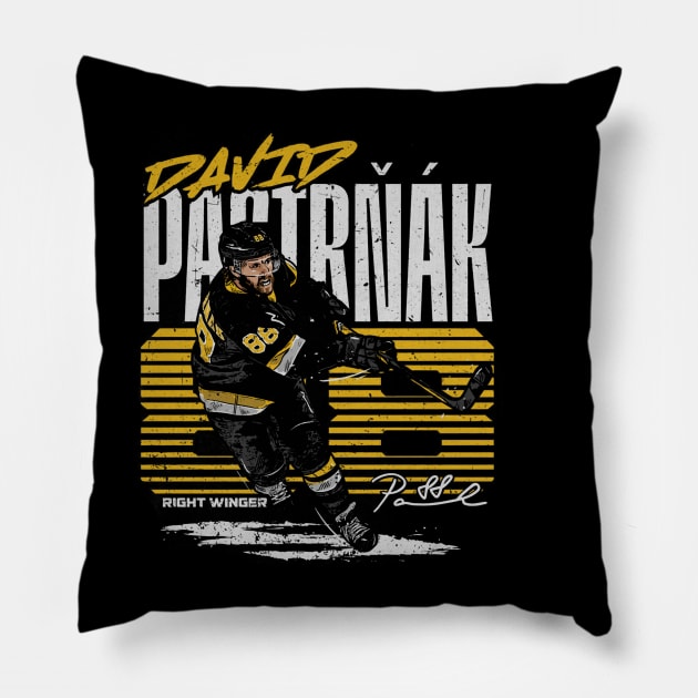 David Pastrnak Boston Retro Pillow by ClarityMacaws