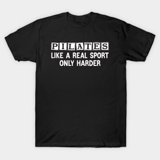 NEW Limited Funny Club Pilates Distressed Grey Logo51 T-shirt USA