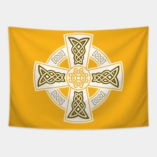 Celtic High Cross Decorative Knotwork 8 Tapestry