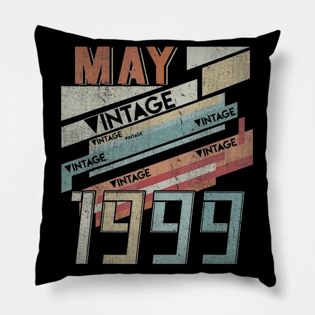 Born In MAY 1999 210th Years Old Retro Vintage Birthday Pillow by teudasfemales