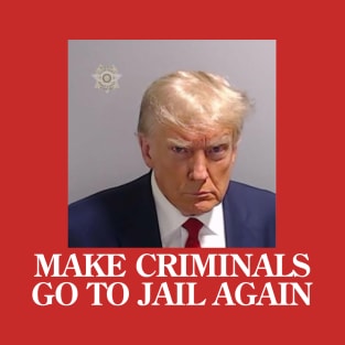 Real Donald Trump Mug Shot, Make Criminals Go To Jail Again T-Shirt