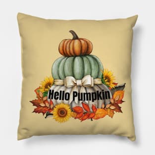 Happy Fall Hello Pumpkin Retro Fall Autumn Vibes Pillow
