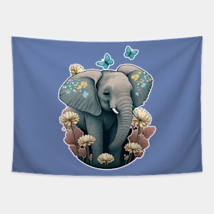 Colourful Cute Elephant Tapestry