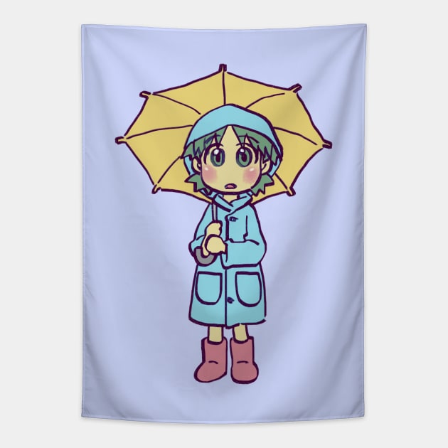 rainy season yotsuba in raincoat Tapestry by mudwizard