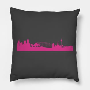 Sydney skyline pink Pillow