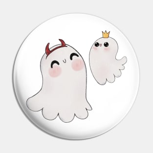 Cute ghost playing dress up sticker pack for Halloween Pin