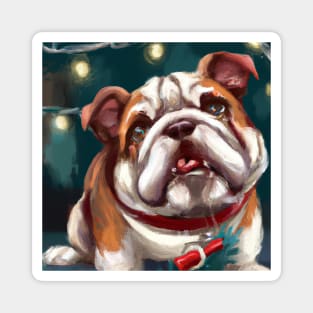 Cute Bulldog Drawing Magnet