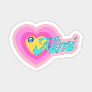 Mimi in Colorful Heart Illustration Magnet