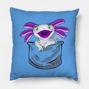 Axolotl Pocket Cute White Albino Pillow