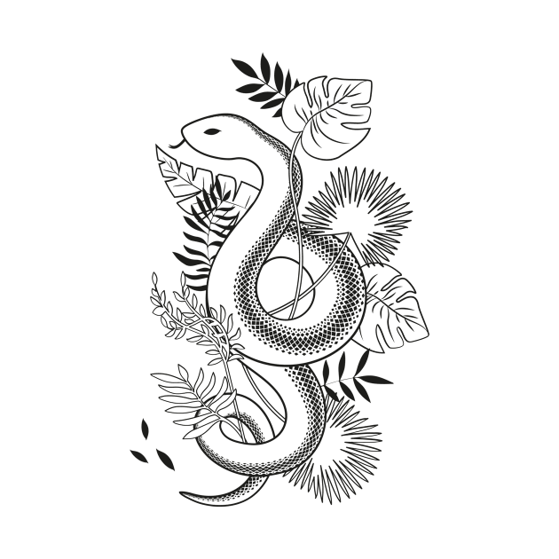 Snake and Flowers by HustleHardStore