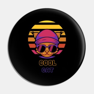 Cool cat with sun glasses and a cute beanie. Pin