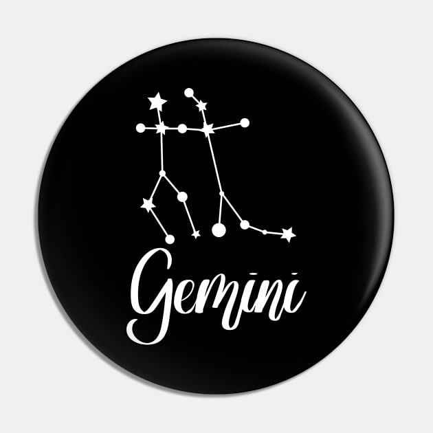 Gemini Zodiac Constellation in White Pin by Kelly Gigi