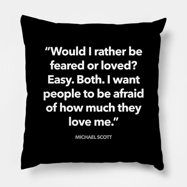 Fear how much you love me Pillow by Migs