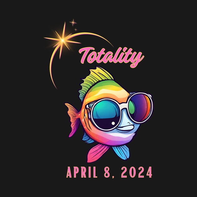 Total Solar Eclipse Watching Colorful Fish Totality April 8, 2024 by Little Duck Designs