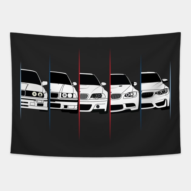 3 Series Generations Tapestry by AutomotiveArt