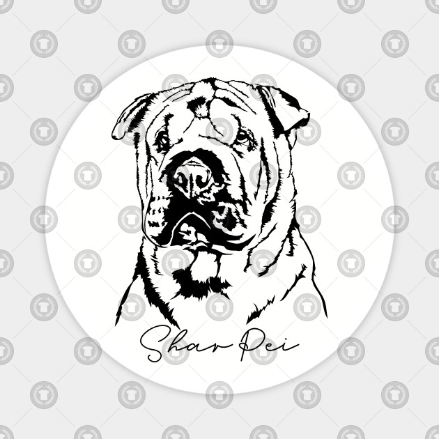 Chinese Shar Pei Dog Lover Portrait Chinese Shar Pei Magnet