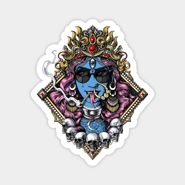 Hippie Hindu Goddess Kali Magnet by underheaven