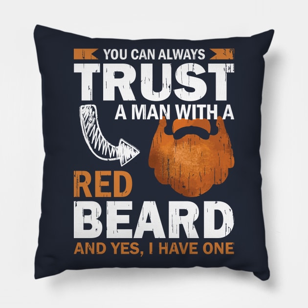 Red Beard Pillow by POD Anytime