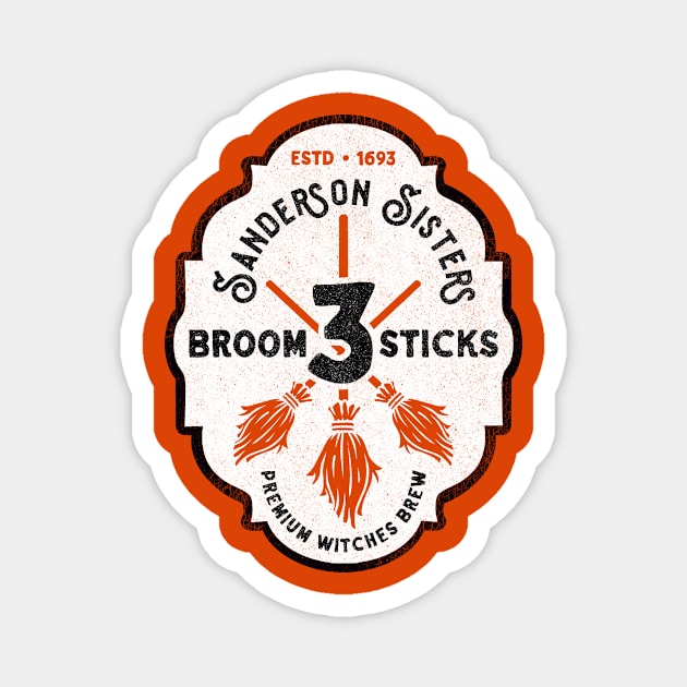 3 Broom Sticks Magnet by Crossbones Tradecraft 