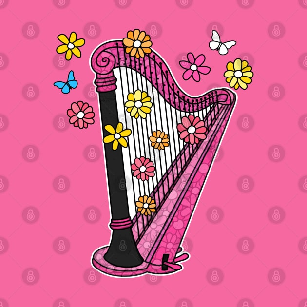 Mothers Day Harp Mom Female Harpist by doodlerob