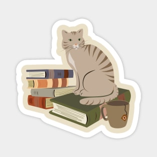 Cats, books, and tea Magnet