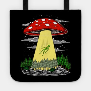 Magic Mushrooms Alien Abduction Tote