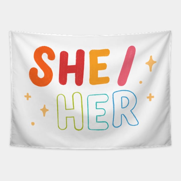 she/her LGBT Pride Tapestry by OverNinthCloud