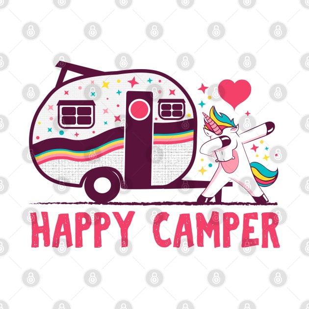 Happy camper camping T-shirt by Tesszero