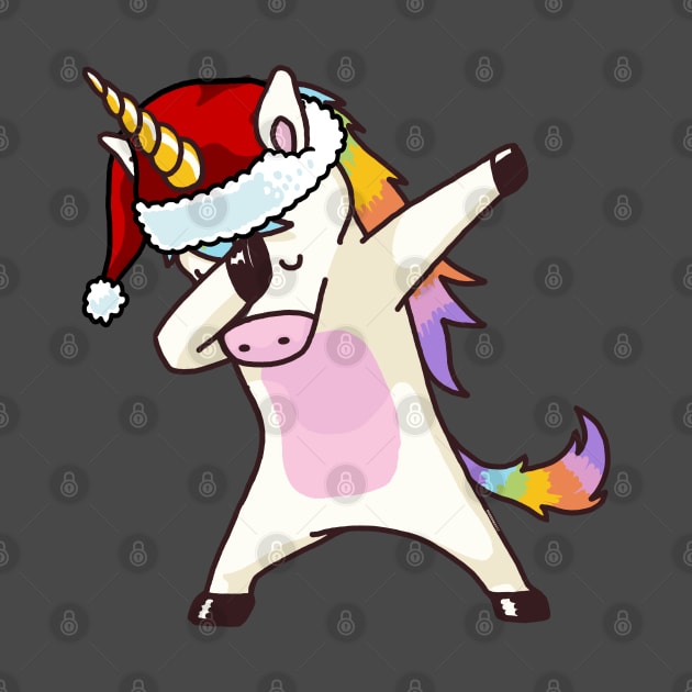 Dabbing Unicorn Shirt Hip Hop Dab Santa Hat Christmas Shirt II by vo_maria