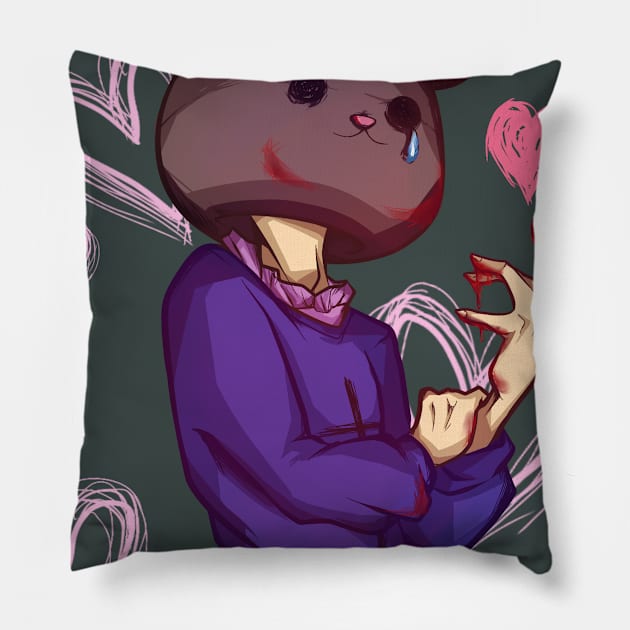 Little bloody bear Pillow by ponnyan