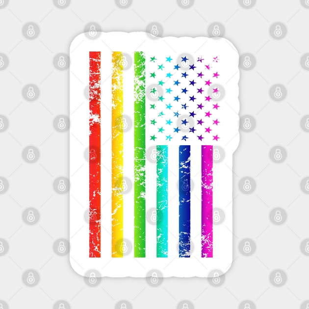 Rainbow American Flag Magnet by Scar