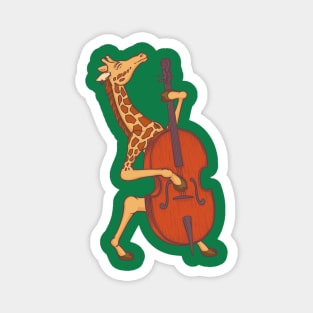 Giraffe playing contrabass Magnet