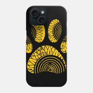 Sunflower Pattern Dog Paw Print With Distressed Effect Phone Case