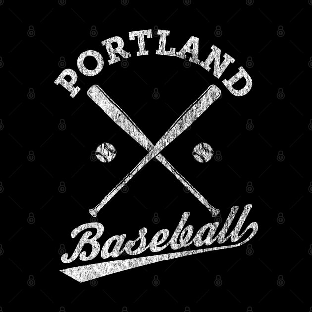 Portland Baseball - Vintage Faded Baseball design print by Vector Deluxe