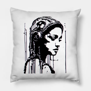 Alien Goddess Splash Art Graffiti Pillow