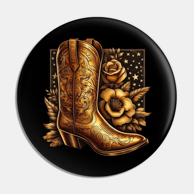 Gold cowboy boots Pin by PinScher