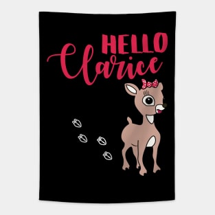 Hello Clarice Funny Christmas Horror Holiday Mashup Tapestry