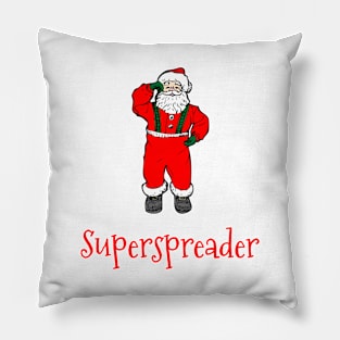 Superspreader Santa | Father Christmas Covid19 | Red Print Pillow