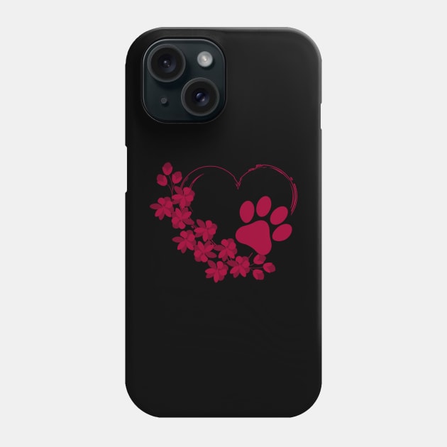 Dog Paw With Floral look Phone Case by NICHE&NICHE