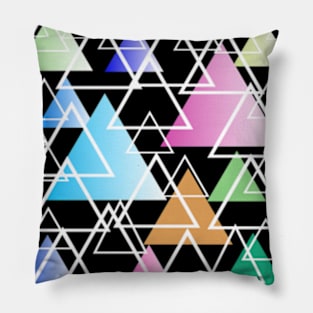 TRIANGLE PATTERN, COLORFUL TRIANGLES Pillow