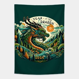 Emerald Dragon Forest Guardian - Lunar New Year 2024 Tapestry