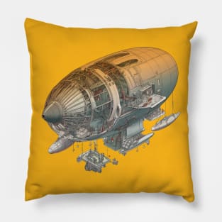 psychedelic futuristic Style Blimp Pillow