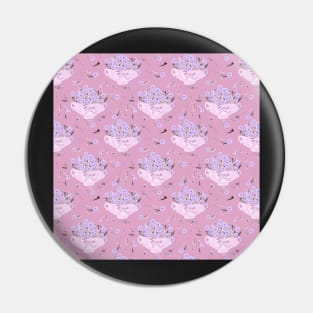 Blue pansies dusty rose pink Pin