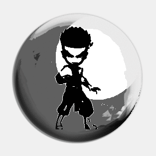 Martial Artist minimal silhouette white Pin