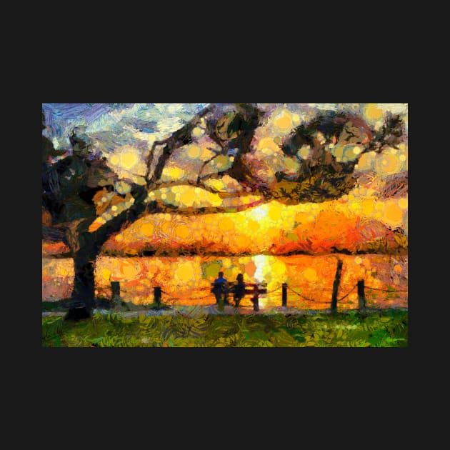 Watching the sunset with Van Gogh by Ariela-Alez