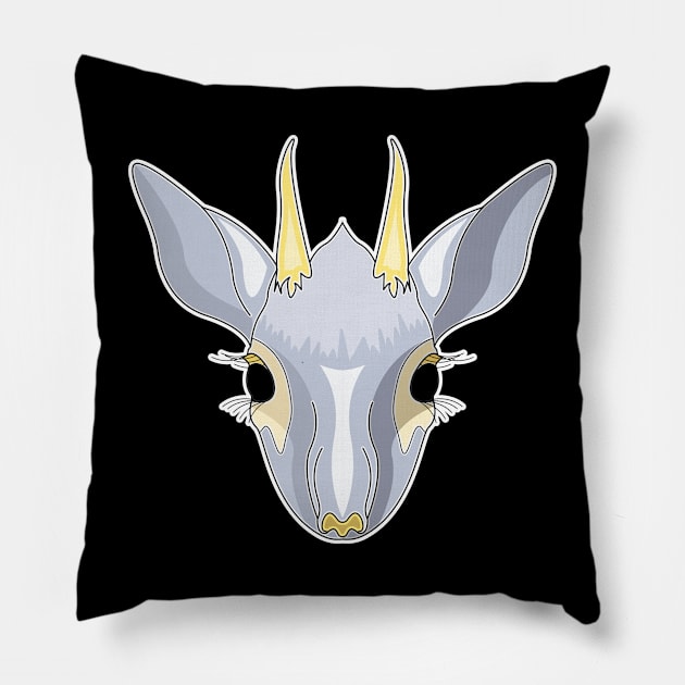 silver kirk dik dik face Pillow by dwalikur