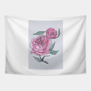 Pretty And Pink Roses Tapestry