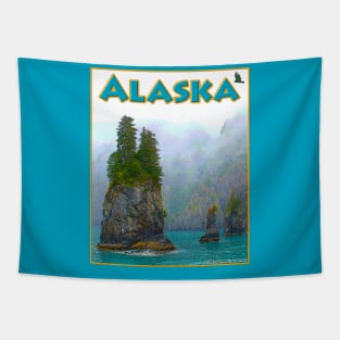 Rocky Seascape Alaska Tapestry