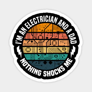 Funny Electrician Dad For Men Cool Daddy Electrical Engineer Magnet