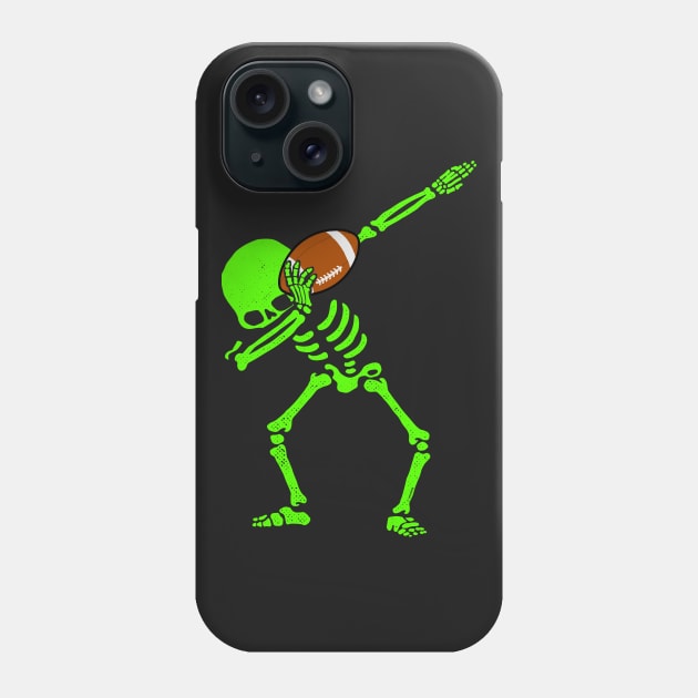 Halloween Dabbing Skeleton FOOTBALL T-Shirt Dab Hip Hop GLOW Phone Case by vo_maria